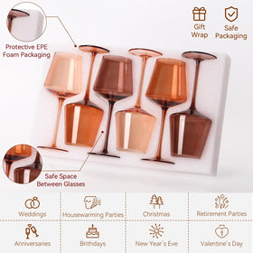 Cyrelwing light peach wine glass on a table setting for seasonal dining ambience.