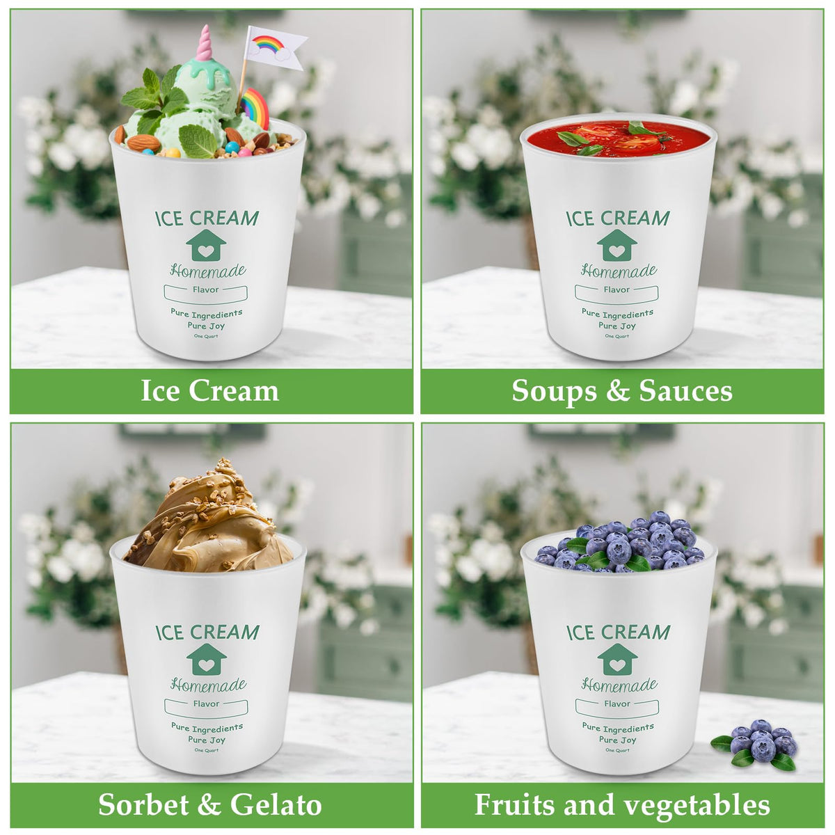 Cyrico versatile container ideal for sorbet, frozen yogurt, or gelato.