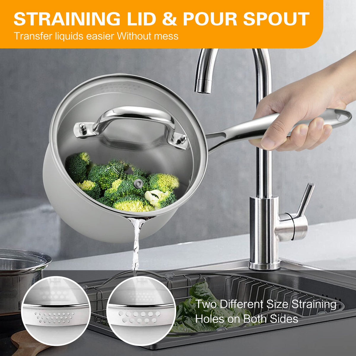 Cyrosa 2.0-quart capacity is ideal for sauces and reheating small portions.
