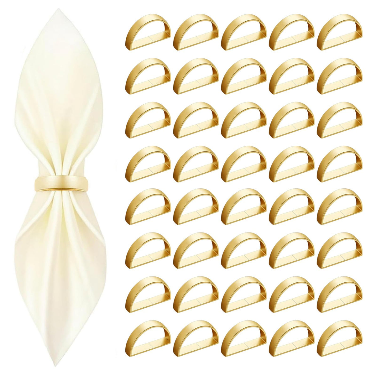 CYRYLC gold half-circle napkin ring enhances table elegance and cohesion.
