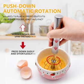 CYX semi-automatic egg scrambler handle enables quick whisking and reduced effort.