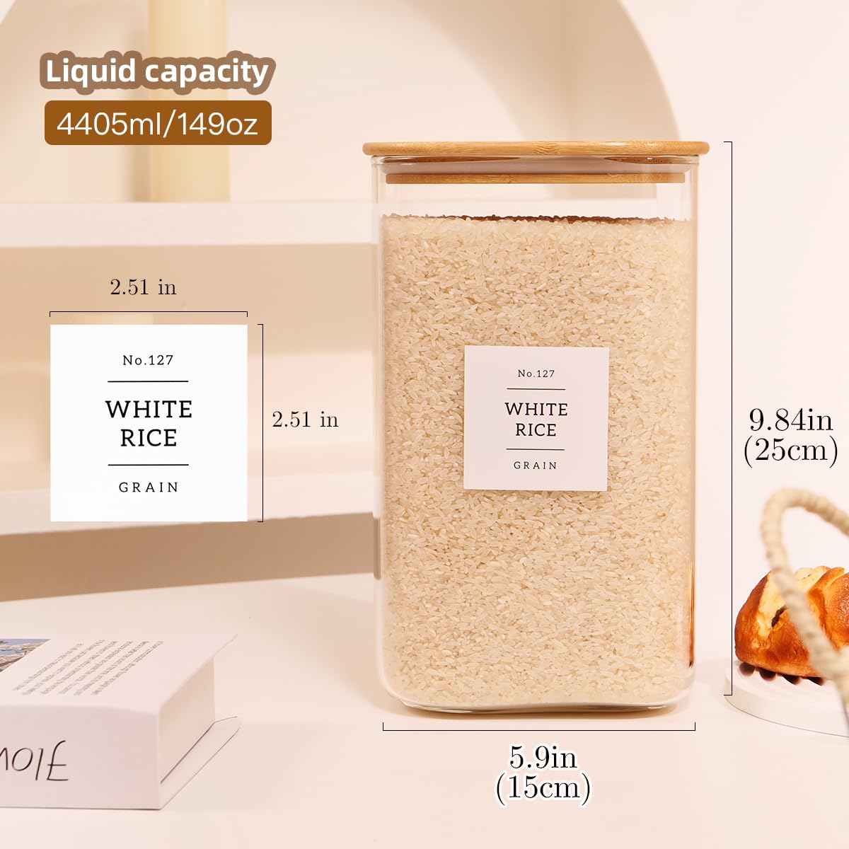 CZDYSM 132 pantry labels help classify flour, sugar, and more.