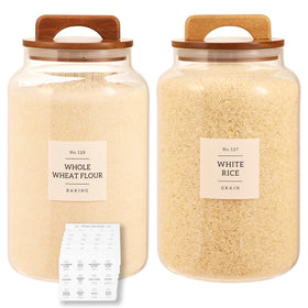 CZDYSM 2-pack large glass containers front view for easy pantry storage and visibility.