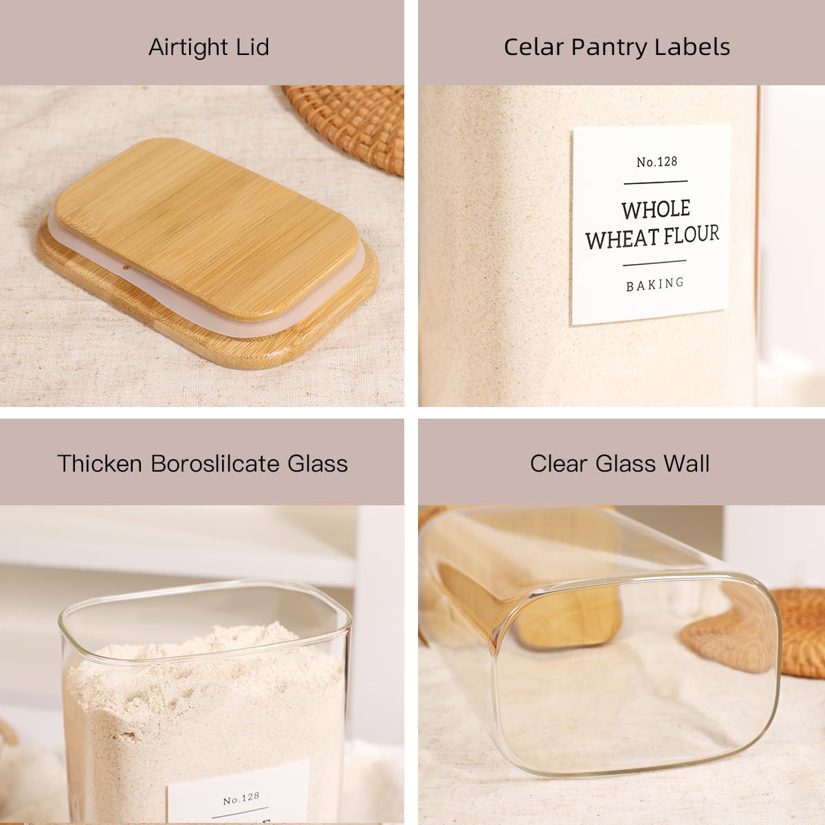 CZDYSM glass canisters safe for microwave use and freezer storage, offering versatile kitchen prep.