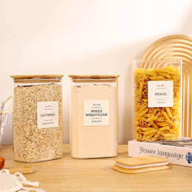 CZDYSM bamboo lids securely seal and add natural, elegant touch to pantry.