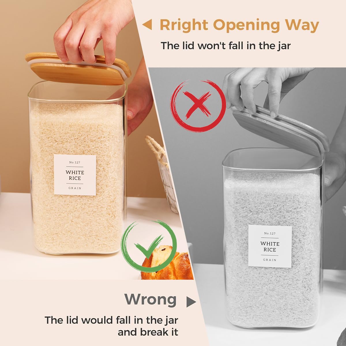 CZDYSM wide-mouth jars for easy filling and scooping.