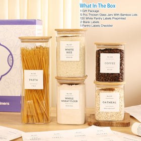 CZDYSM square glass jar with bamboo lid showing durable, stylish storage and a natural touch.
