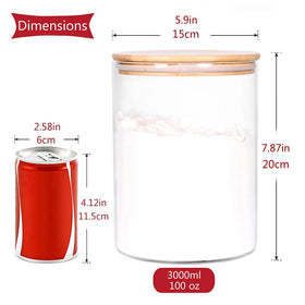CZFWin large glass food jar suitable for flour, sugar, or coffee beans.