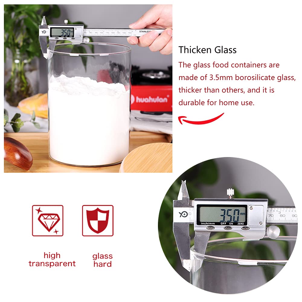 CZFWin wide-mouth glass canister for easy filling and cleaning.