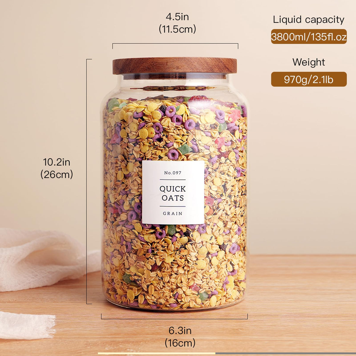 132 waterproof label stickers for easy ingredient differentiation.
