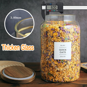 Close-up of bamboo lid seal on CZHQSMZ jar for airtight fit.