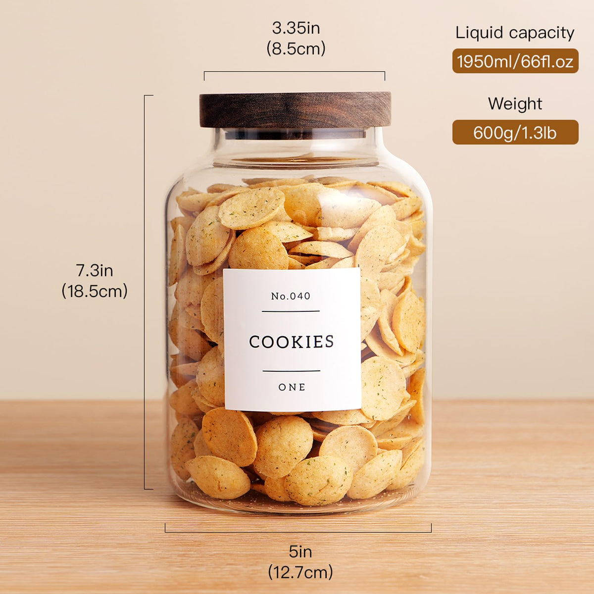 CZHQSMZ pantry setup shows two jars with labels for easy organization.