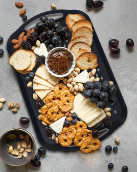 Czlizdyt two piece black tray set for versatile serving at home