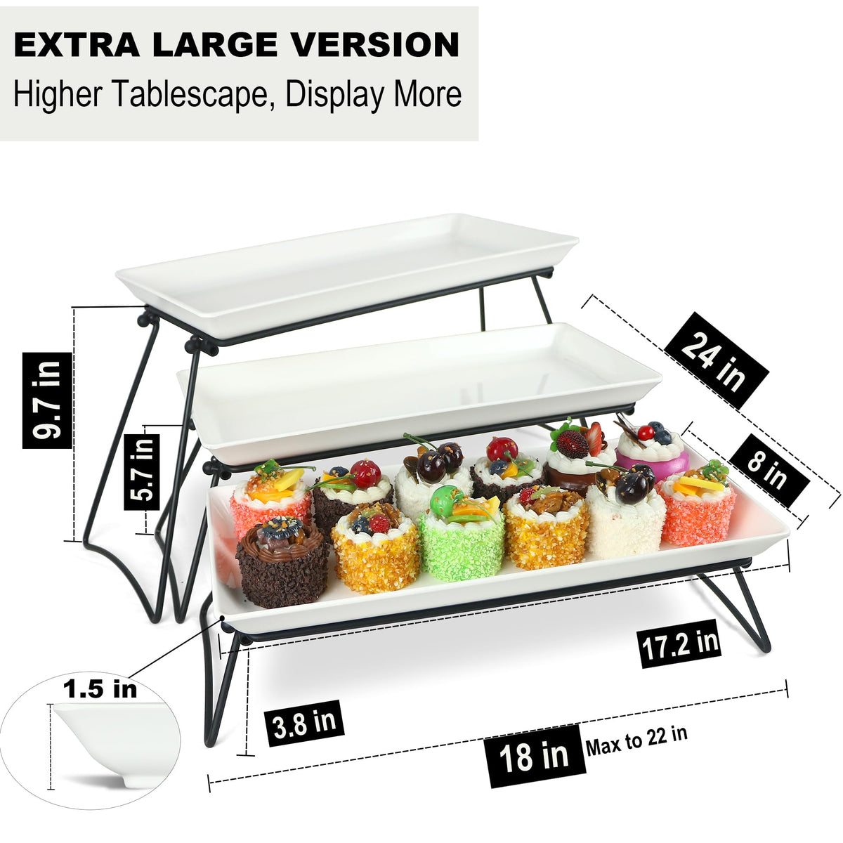 Czlizdyt dishwasher-safe tiered stand for easy cleanup after events