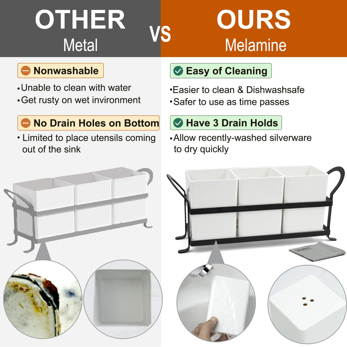 Czlizdyt kitchen countertop utensil holder fits compact spaces while holding many items