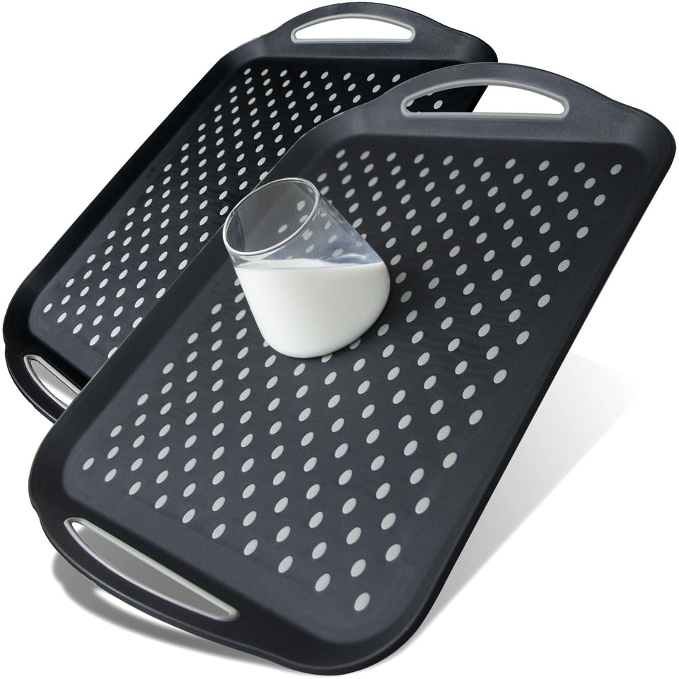 Czlizdyt large nonslip tray with handles keeps dishes steady during meals