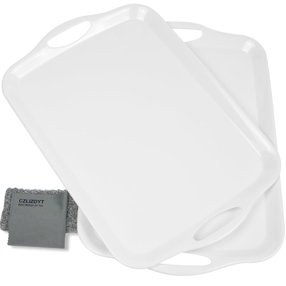Czlizdyt large melamine tray with handles for easy serving