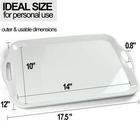 Czlizdyt white melamine serving tray with handles for family meals