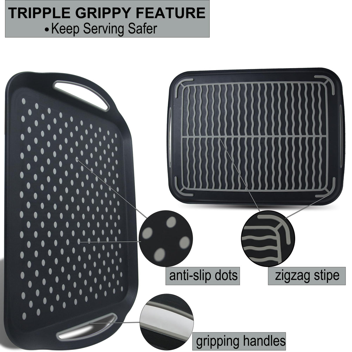 Czlizdyt tray top with silicone grippy dots prevents sliding for breakfast