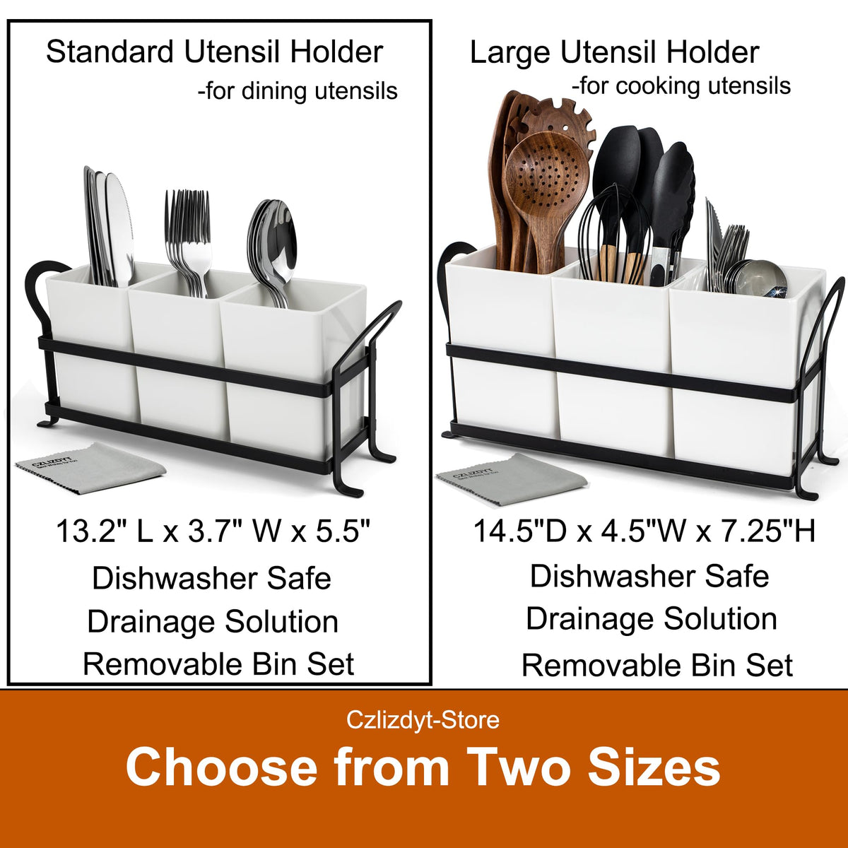 Czlizdyt white utensil holder ideal for weddings, parties, and buffet setups