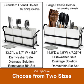 Czlizdyt white utensil holder ideal for weddings, parties, and buffet setups