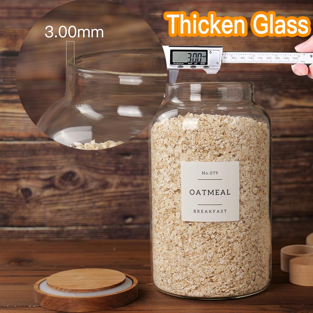 CZSZYGHBAO acacia lid with silicone seal ensures freshness.