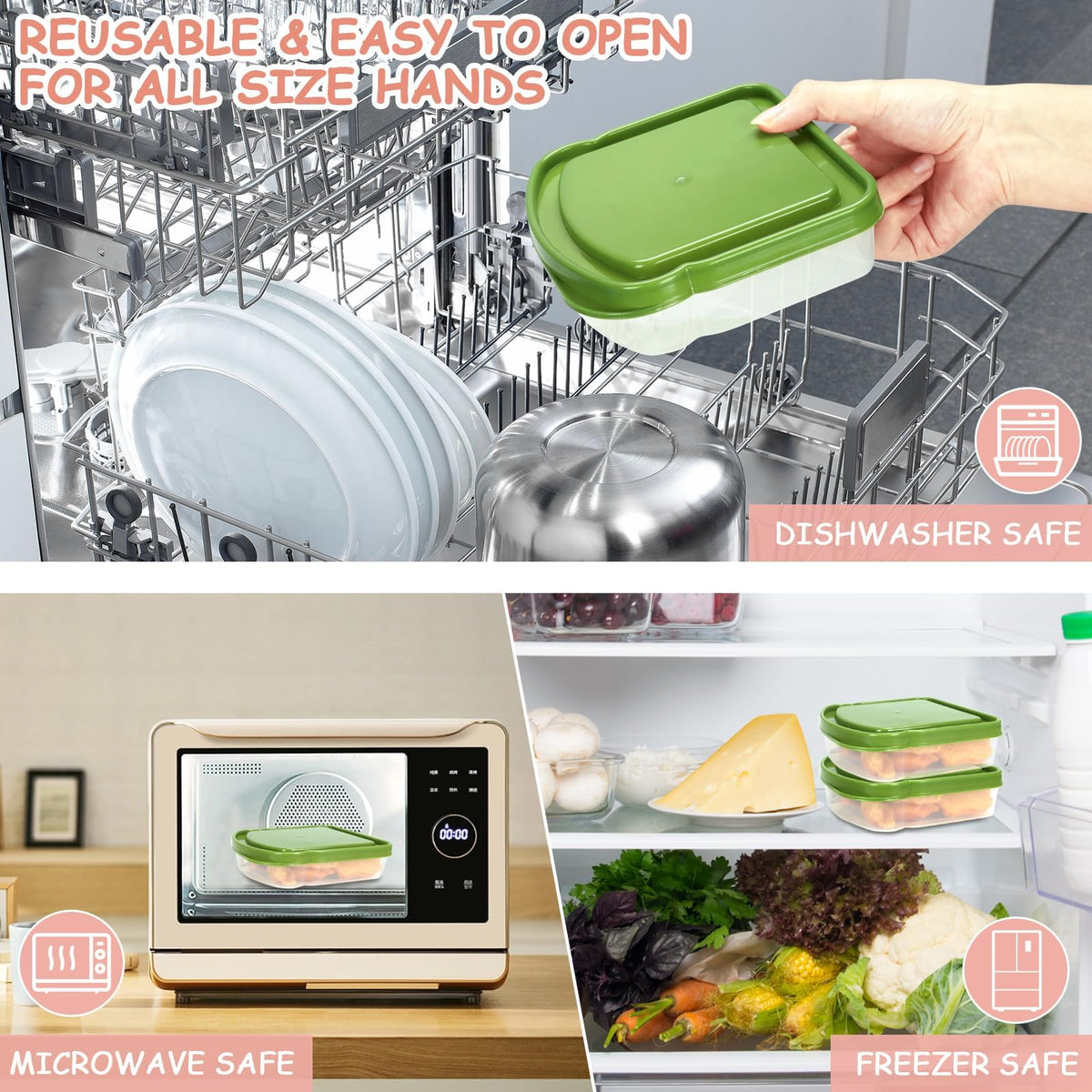 CZWESTC 6-pack colorful lunch storage ideal for kids
