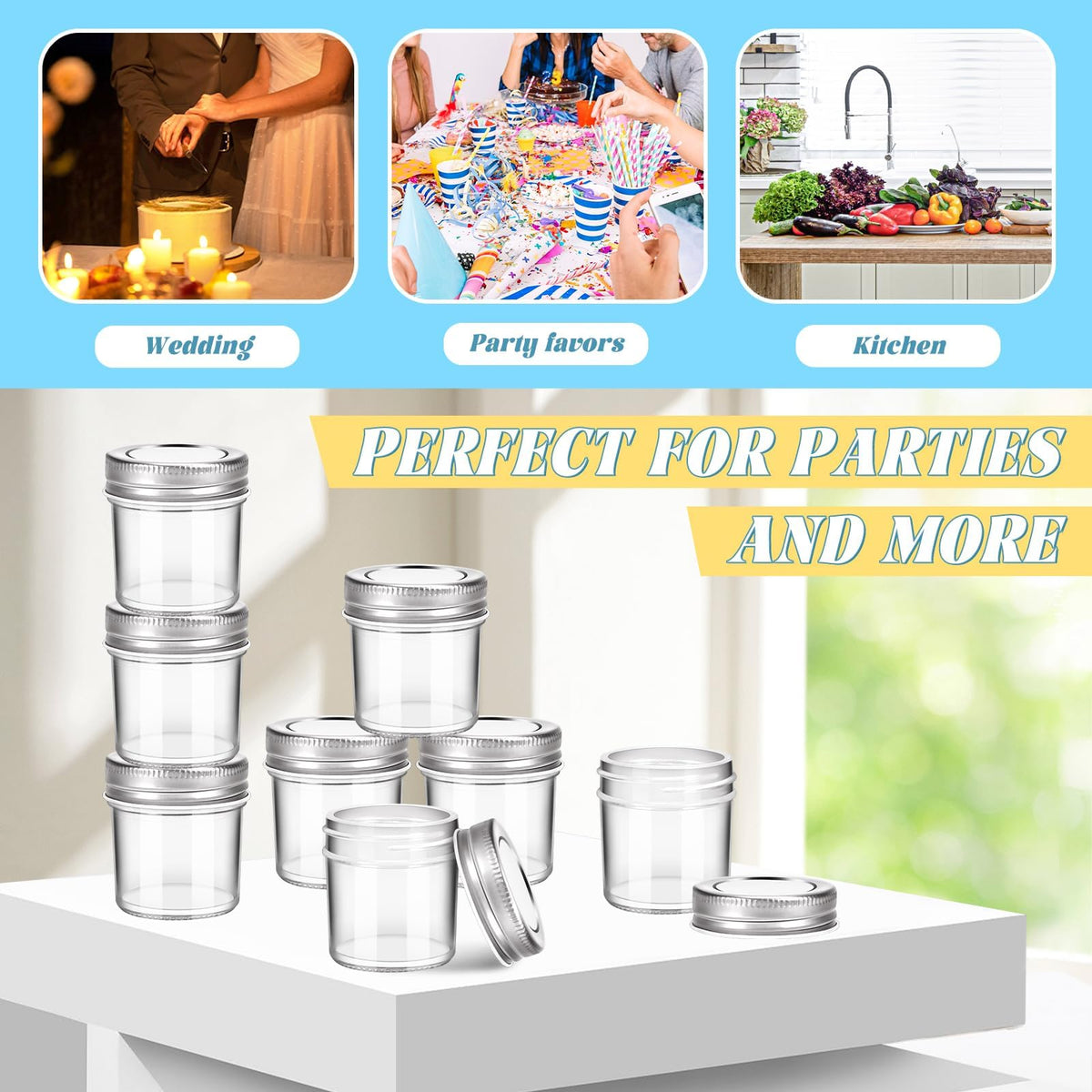 CZWESTC jars used as party favors with candy or cookies.