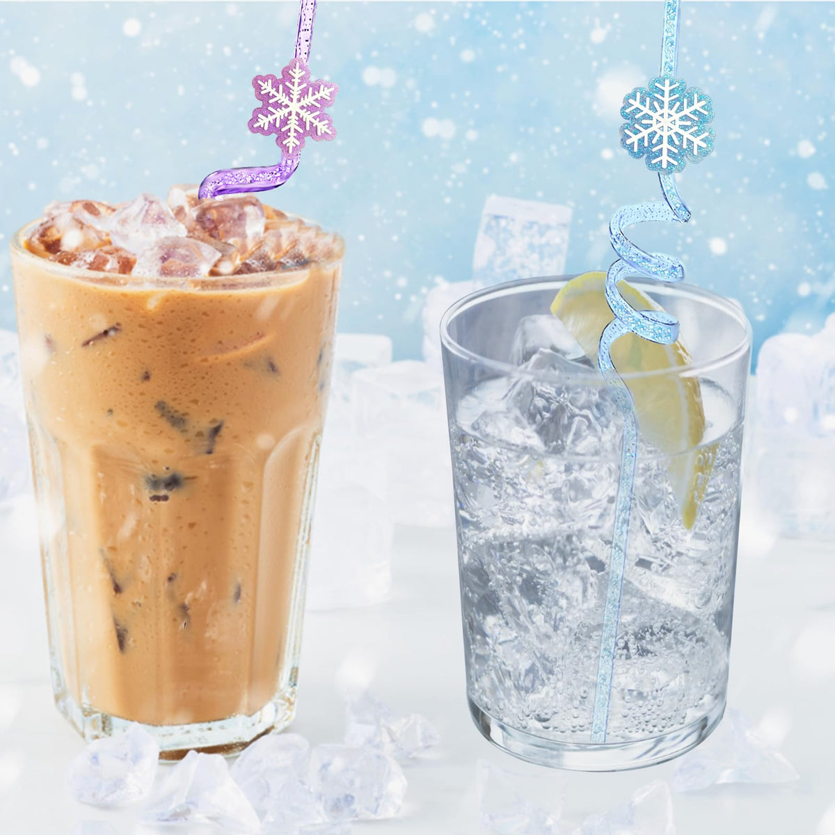 CZWXOXO gold glitter powder on straws adds shimmer.