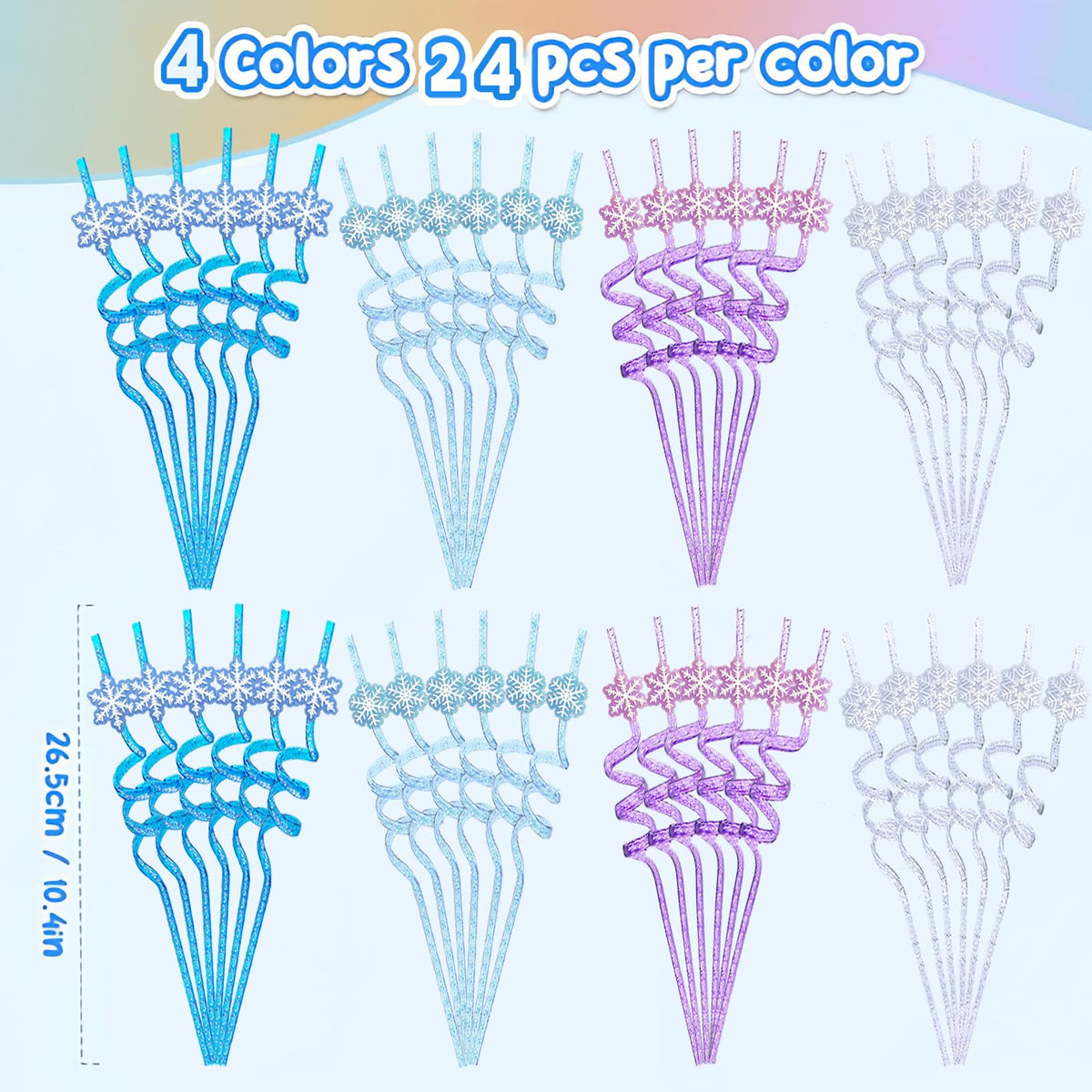 CZWXOXO snowflake patches on straws in four styles add sparkle.