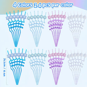 CZWXOXO snowflake patches on straws in four styles add sparkle.
