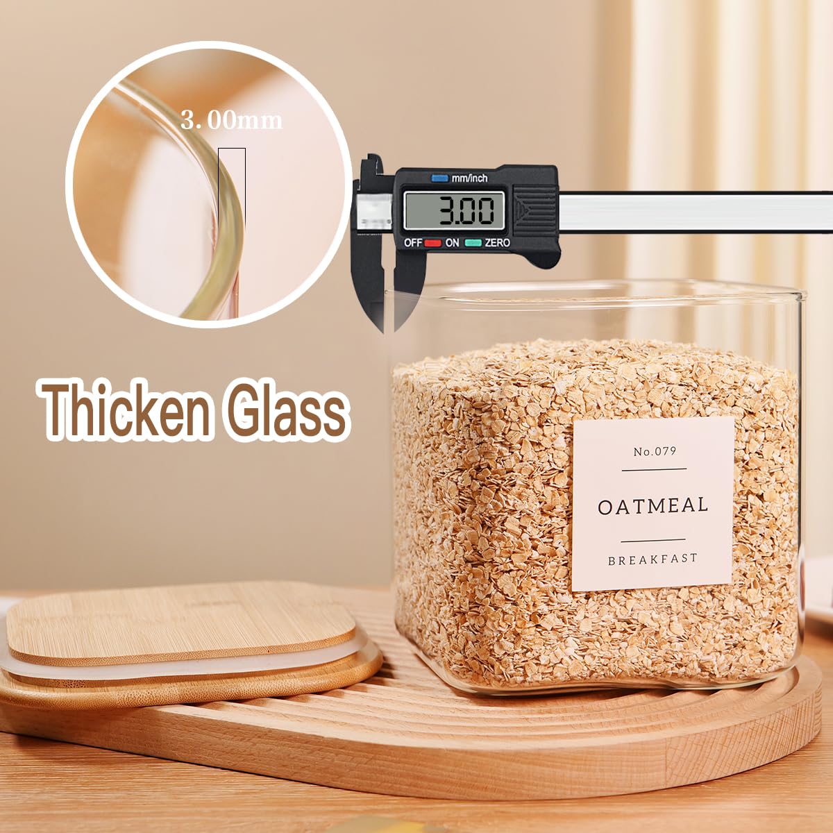 CZZGSM 3mm-thick glass jar highlighting durability for everyday use
