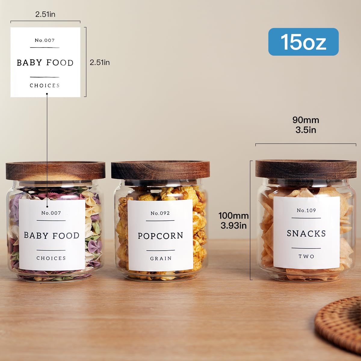 CZZGSM clear glass containers ideal for tea, sugar, and spices.