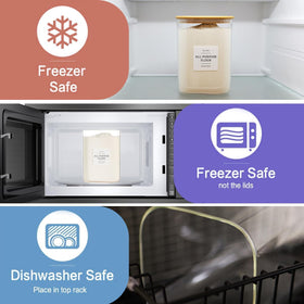 CZZGSM jars are dishwasher and microwave safe for convenient use.