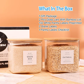 CZZGSM square glass container with wide mouth and airtight lid for easy filling