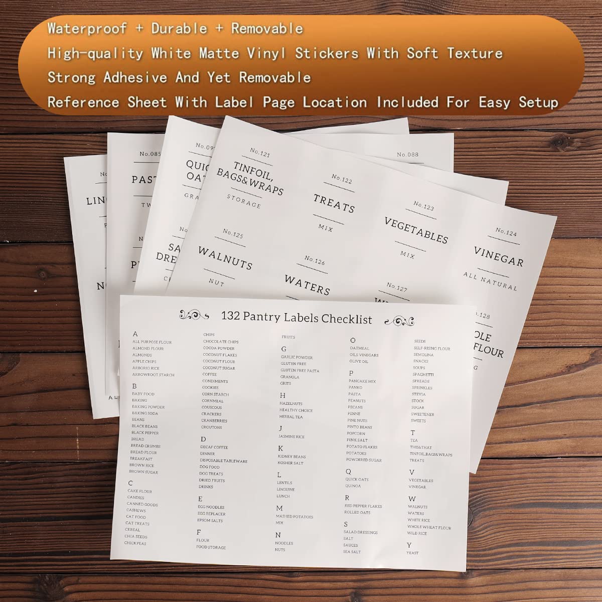 CZZGSM 132 pantry labels help organize coffee and tea jars at a glance