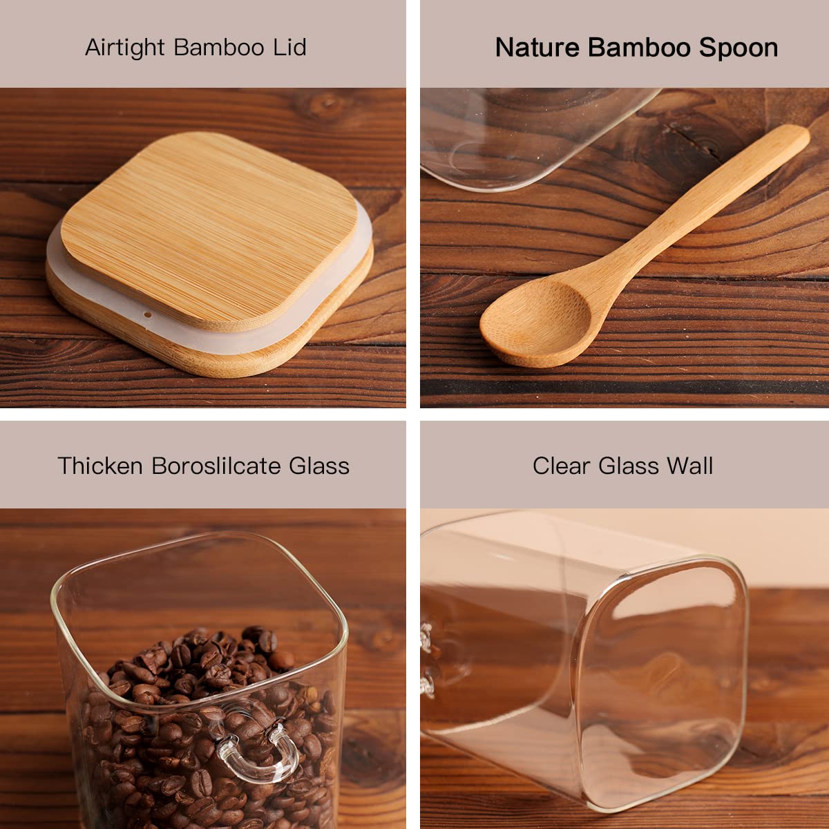 CZZGSM square jars add modern farmhouse charm to kitchen shelves