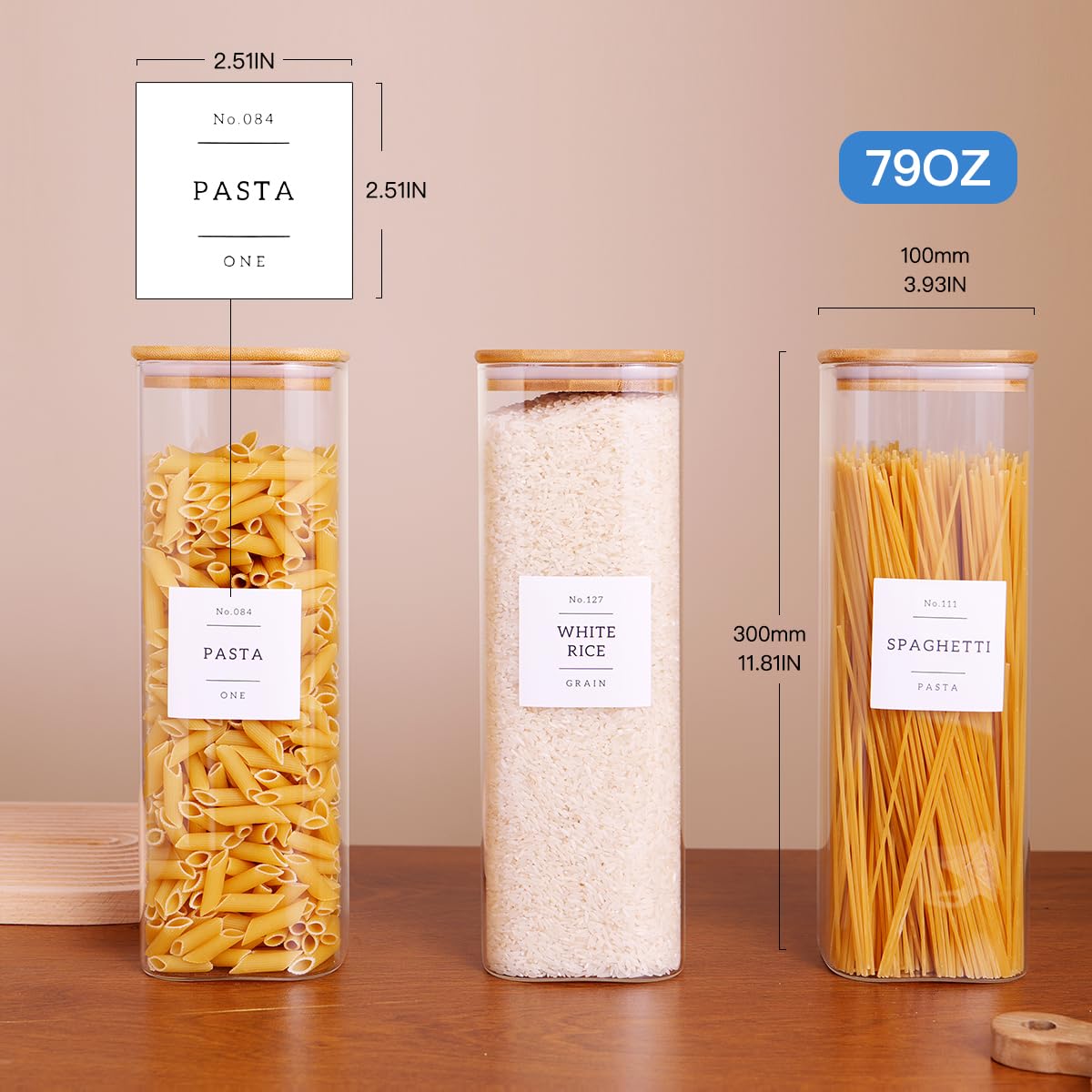 CZZGSM wood-lid jars seal freshness with silicone rings.