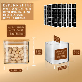 D2scrma clear square jar shows contents at a glance