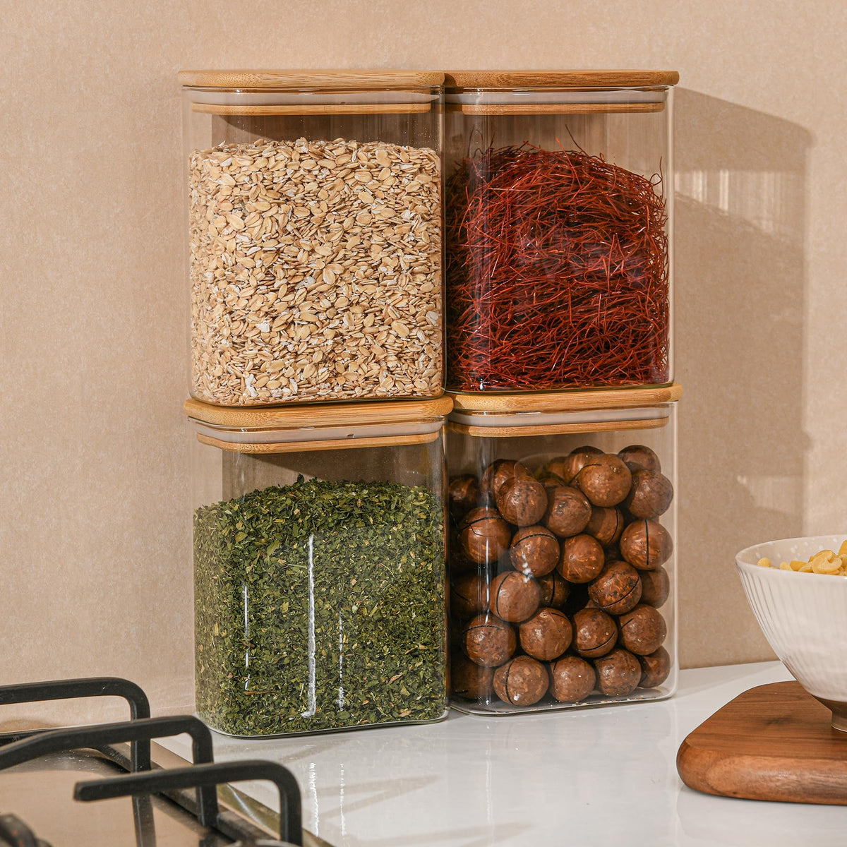 D2scrma space saving canisters fit tall cabinets and narrow shelves