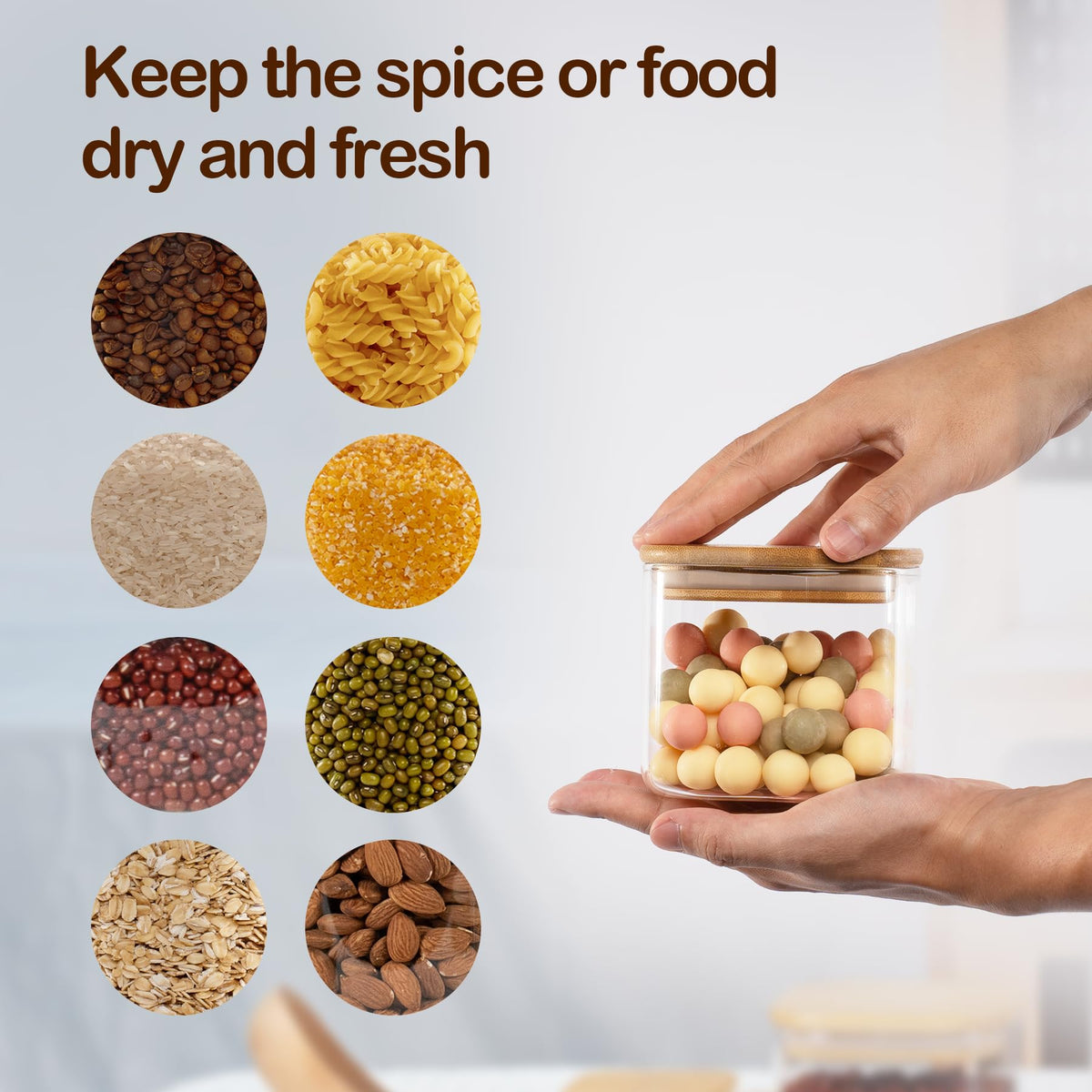 D2scrma stackable glass jars maximize kitchen cabinet space