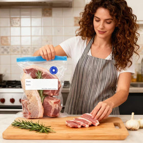 Daarcin sous vide bag with vacuum pump shows easy air removal