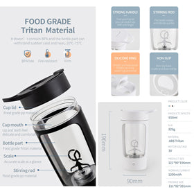 daasigwaa electric shaker bottle black color in gym scene emphasizes sleek, compact design.