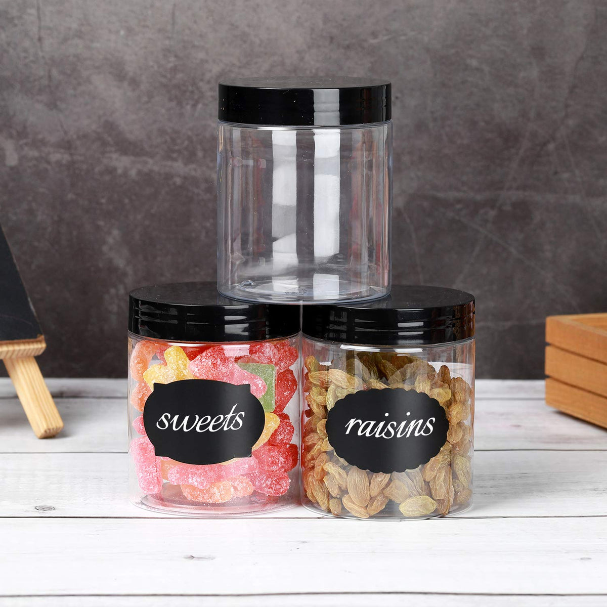 Dabacc jars for body lotion and cosmetics using BPA-free plastic.