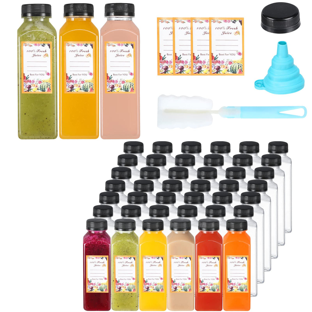 Dabacc 12oz clear bottle pack, versatile set for storing beverages on the go.