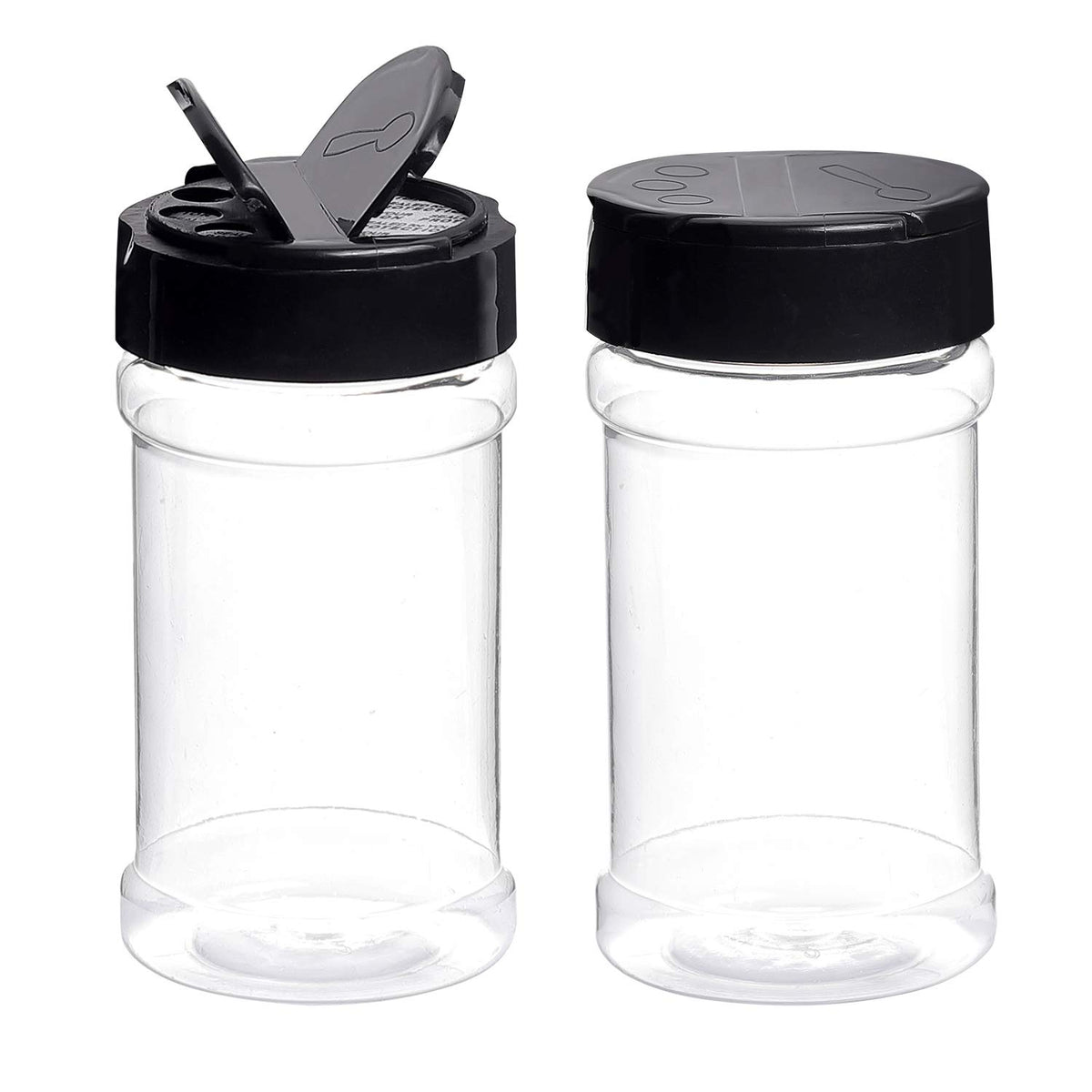 Dabacc spice bottles clear jars closeup for visibility of contents