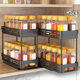 DABIGE pull-out spice rack in cabinet with two tiers for easy access