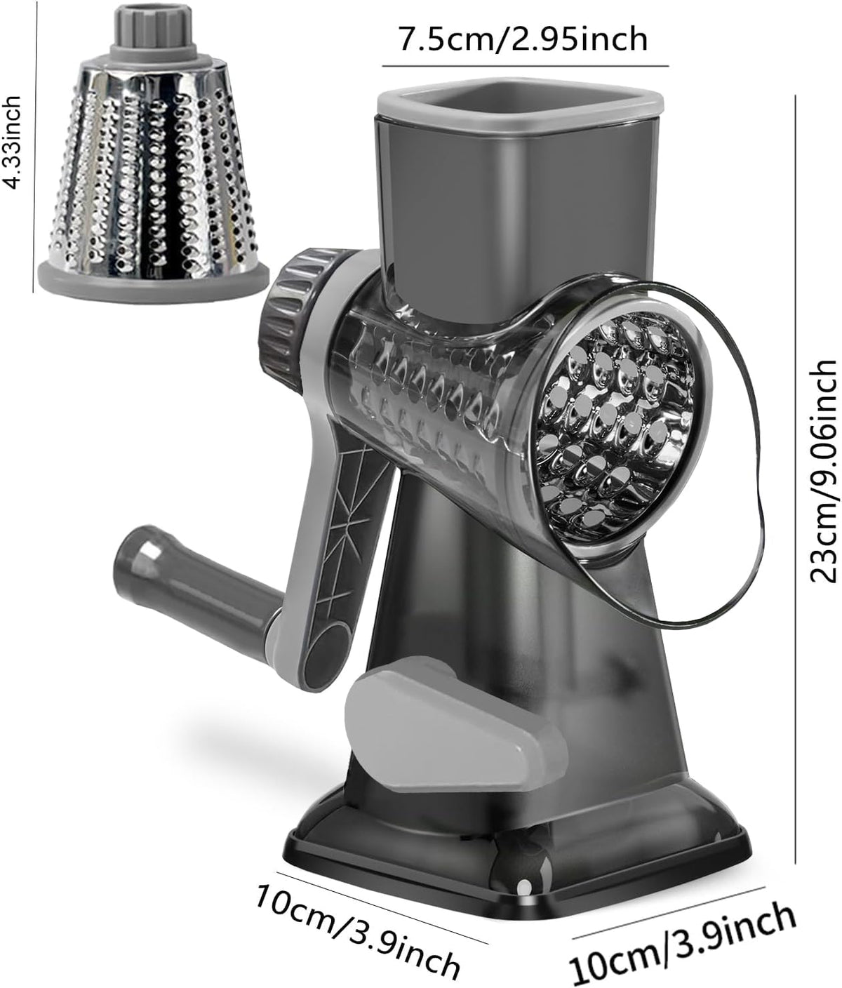 Dachenus cheese grater used on cheese and vegetables for toppings