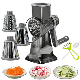 Dachenus rotary cheese grater with suction base on a clean counter for stable grating