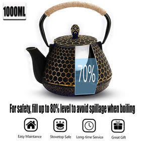 Dachenus enamel interior tea pot resists rust and cleans easily